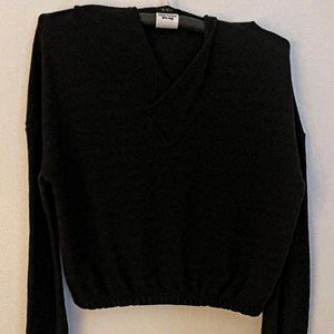 ALAIA Black Hooded Cropped Sweatshirt Size L Very Good Condition